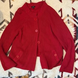 Talbots Vibrant Red Cardigan Sweater